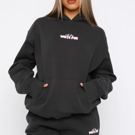 With Love In The Moment Oversized Hoodie Charcoal