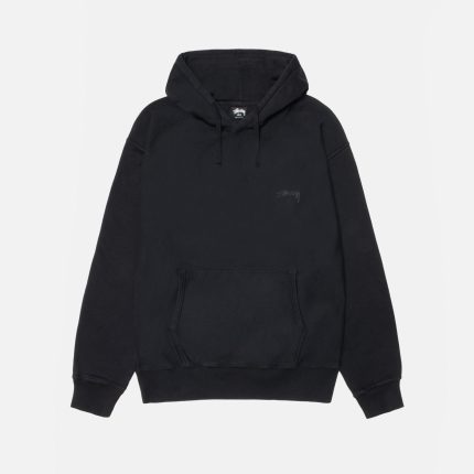 SMOOTH STOCK HOODIE PIGMENT DYED BALCK