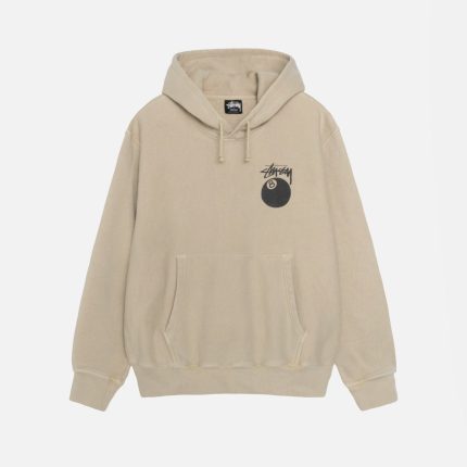 8 BALL HOODIE PIGMENT DYED KHAKI