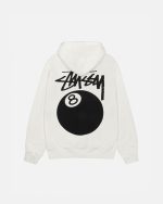 8 BALL HOODIE PIGMENT DYED WHITE