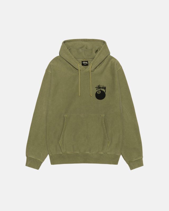 8 BALL HOODIE PIGMENT DYED OLIVE