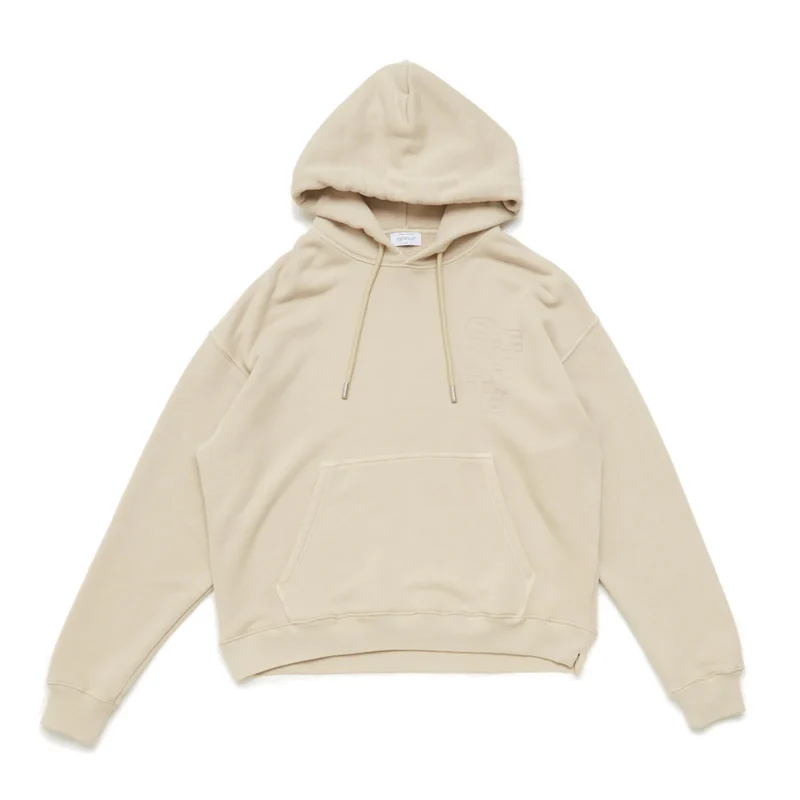 Off-White Drawstring Long-Sleeved Hoodie