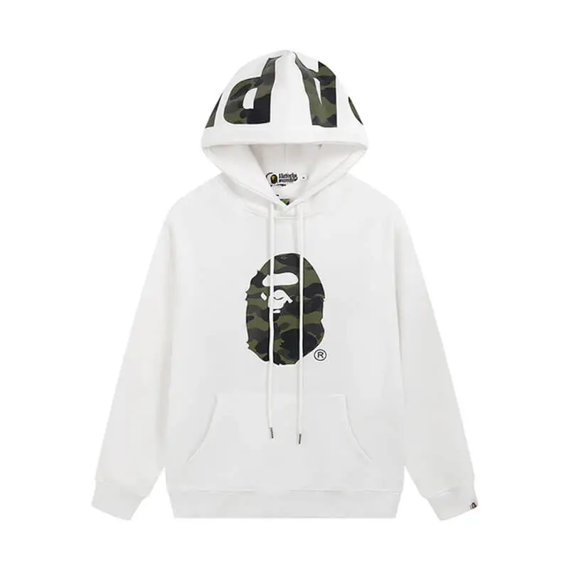 Bape Shark Printed A Bathing Ape Hoodie White