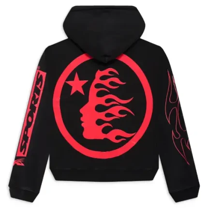 Black and Red Hellstar Sports Future Flame Hoodie