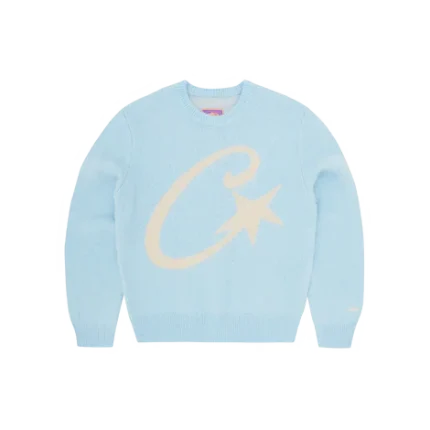 C STAR MOHAIR KNIT SWEATER [BABY BLUE]