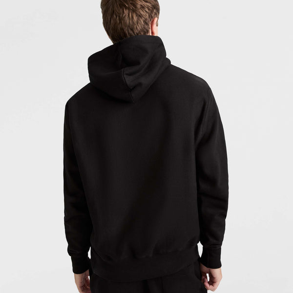 Reverse Weave Black Hoodie C Logo