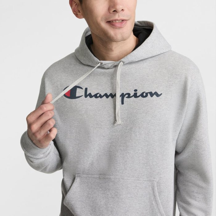 Powerblend Grey Hoodie Full Script Logo