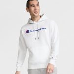 Powerblend White Hoodie Full Script Logo