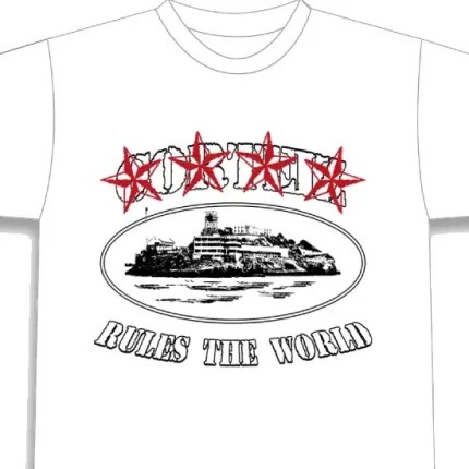 Corteiz 4 Starz Alcatraz T-Shirt White