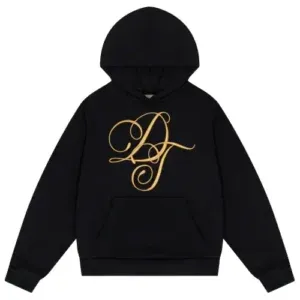 Denim Tears Metallic Gold Script Hoodie