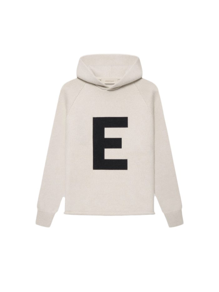 Fear Of God Essentials Kids Big E Knit Hoodie Wheat