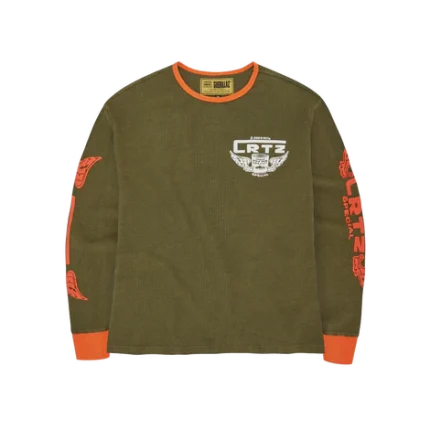 GASOLINA WAFFLE LONGSLEEVE [KHAKI & BURNT ORANGE]