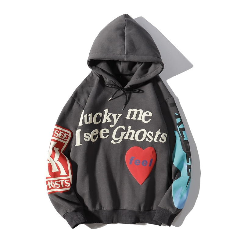 Grey Kanye West “Lucky Me I See Ghosts” Hoodie