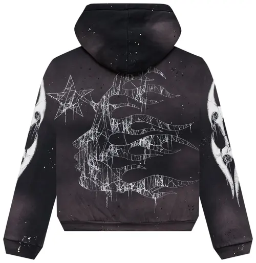 Hellstar Spiderweb Sport Logo Zip-Up Black