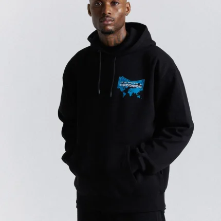 Worldwide Oversized Black Hoodie