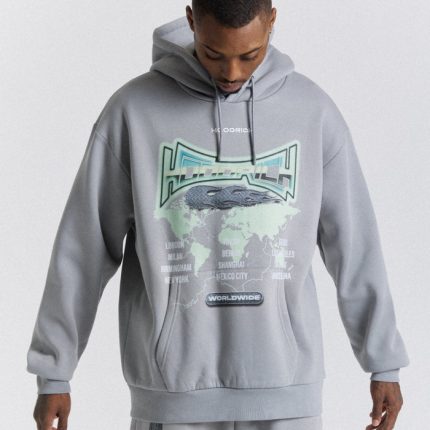 Worldwide Oversized Grey Hoodie