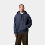 Hooded Label Script Sweatshirt Blue