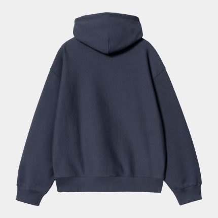 Hooded Label Script Sweatshirt Blue