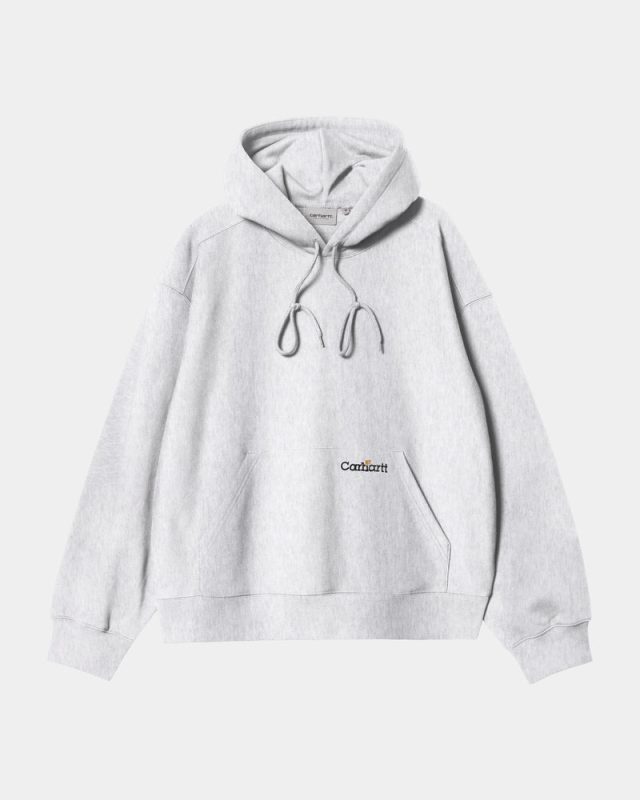 Hooded Label Script Sweatshirt Ash Heather