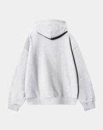 Hooded Label Script Sweatshirt Ash Heather