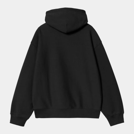 Hooded Label Script Sweatshirt Black