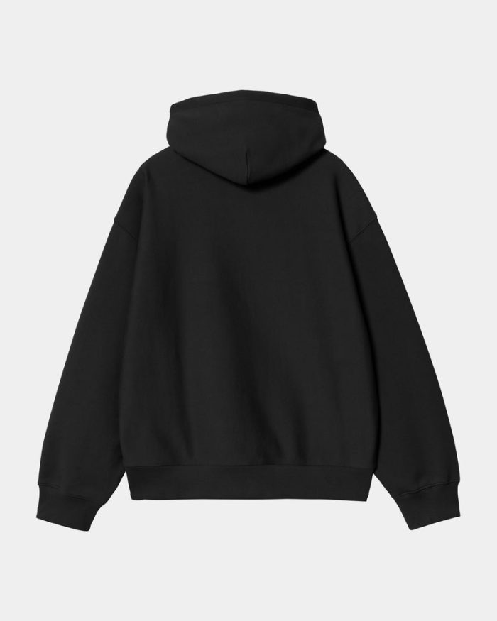 Hooded Label Script Sweatshirt Black