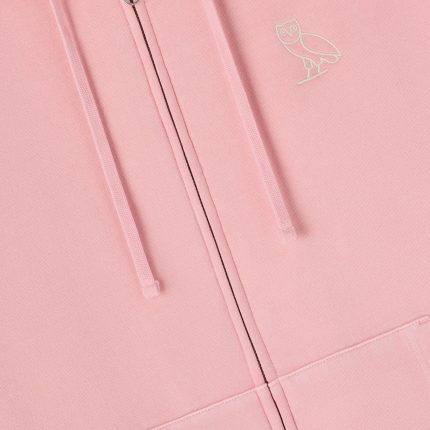 MUSKOKA GARMENT-DYED FULL-ZIP PINK HOODIE