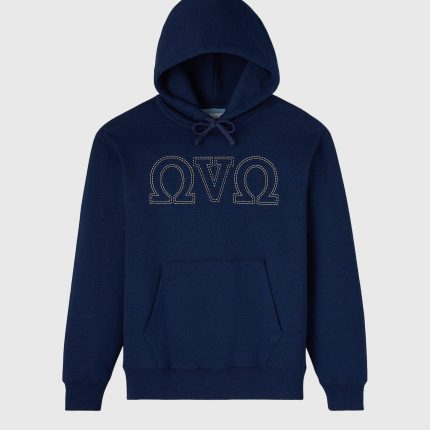 OMEGA CONTRAST STITCH BLUE HOODIE