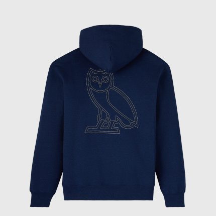 OMEGA CONTRAST STITCH BLUE HOODIE