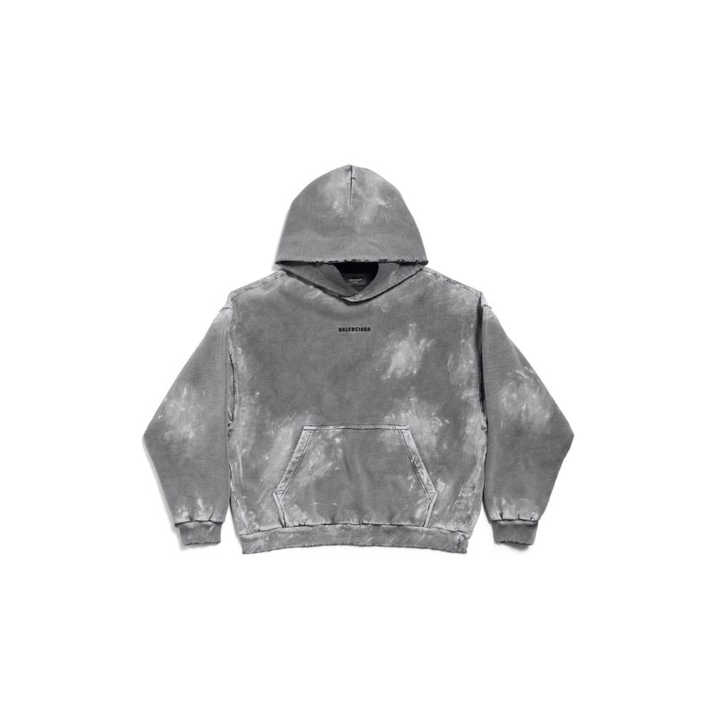 Men's Balenciaga Back Hoodie Medium Fit in Grey