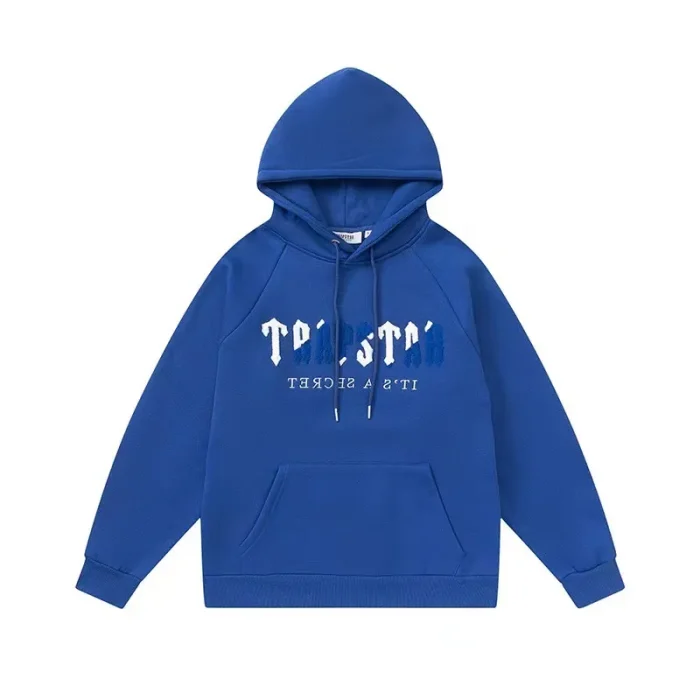 Trapstar Blue Logo Blue Hoodie