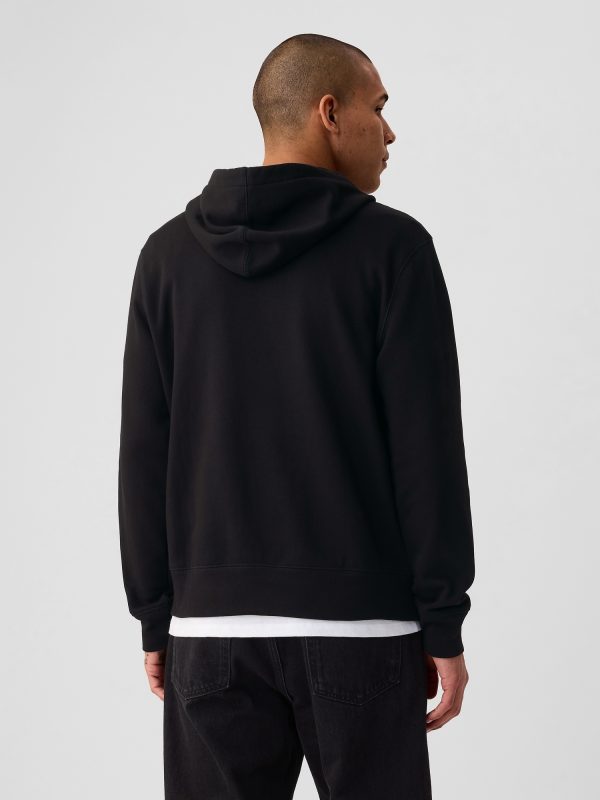 VintageSoft Arch Logo Full-Zip Black Hoodie