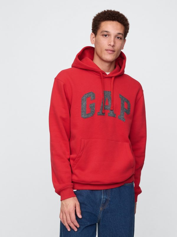 VintageSoft Arch Logo Red Hoodie