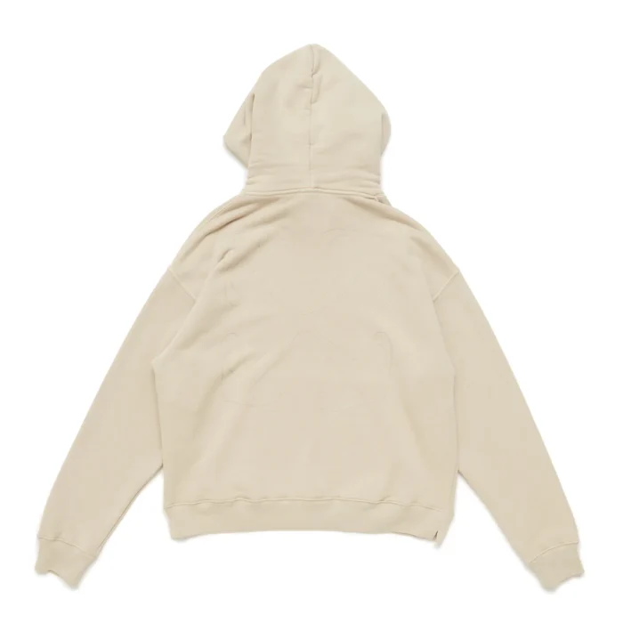 Off-White Drawstring Long-Sleeved Hoodie