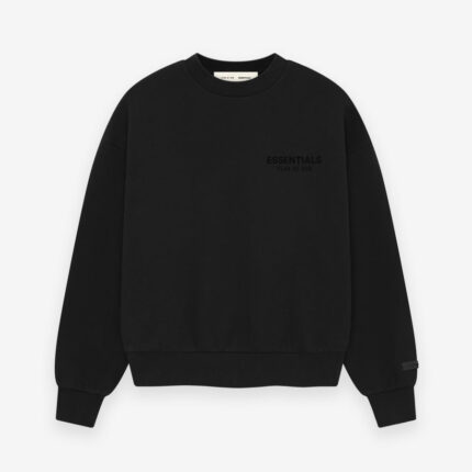 Essentials Black Classic Crewneck Sweatshirt