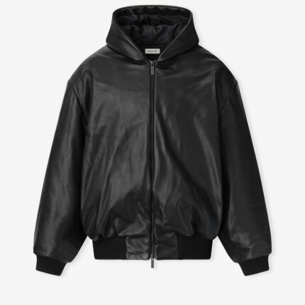 Fear of God Leather Hooded Bomber Jacket