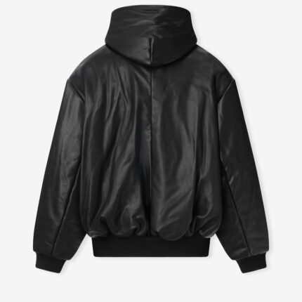 Fear of God Leather Hooded Bomber Jacket