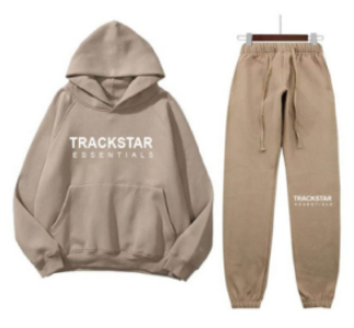 Trackstar Essentials Logo Printed Tracksuit – Brown