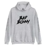 Bad Bunny Hoodie with Design on the Front and Sleeves