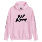 Bad Bunny Hoodie with Design on the Front and Sleeves