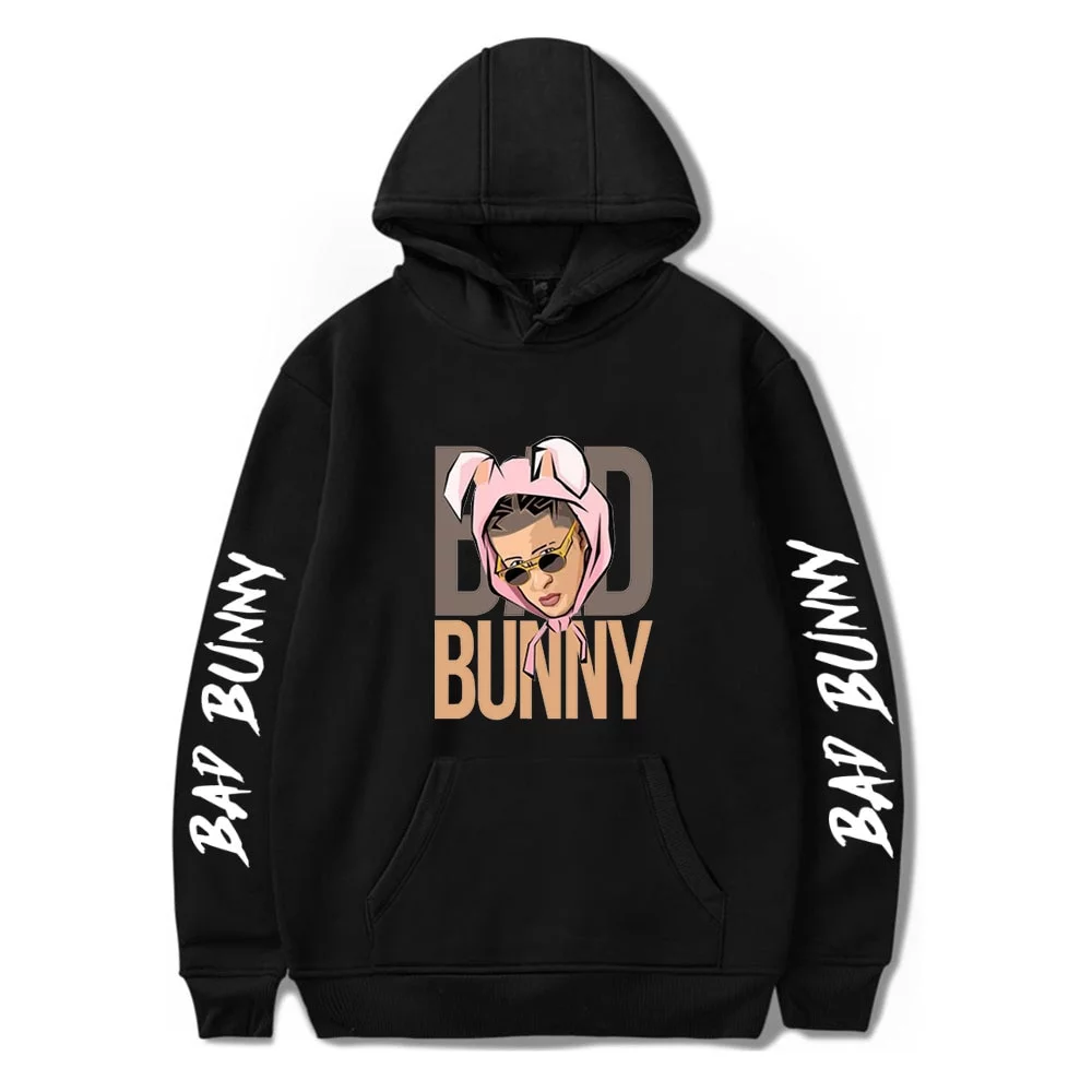 Bad Bunny Pullover Hooded Sweatshirt Bad Bunny Pullover Hooded Sweatshirt