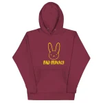 Bad Bunny Yellow Logo Print Hoodie