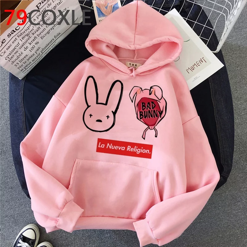 Bad Bunny style streetwear loose Hoodie for Fashion Bad Bunny style streetwear loose Hoodie for Fashion