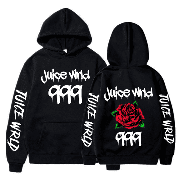 HOT NEW Juice Wrld Hoodie 999 Rose Print Pullover Hoodie