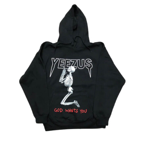 Yeezus God Wants You Tour Praying Skeleton Skull Hoodie Yeezus God Wants You Tour Praying Skeleton Skull Hoodie