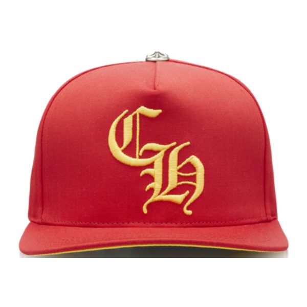 Chrome Hearts CH Silver Button Hat Red Chrome Hearts CH Silver Button Hat Red