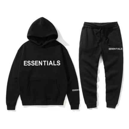 Essential Spring Tracksuit Pullover Hooded – Black