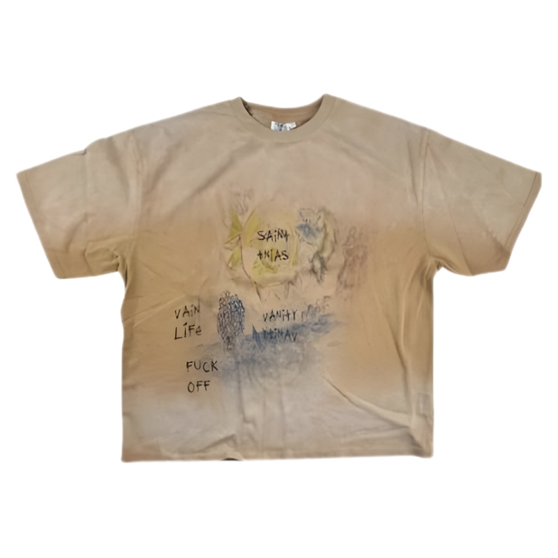 Beige Saint Vanity Graphic Fuck Off Tee