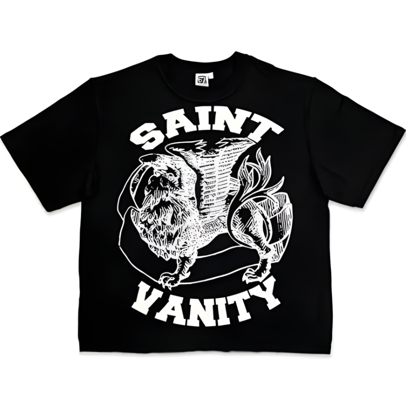 Black Saint Vanity White Logo Tee