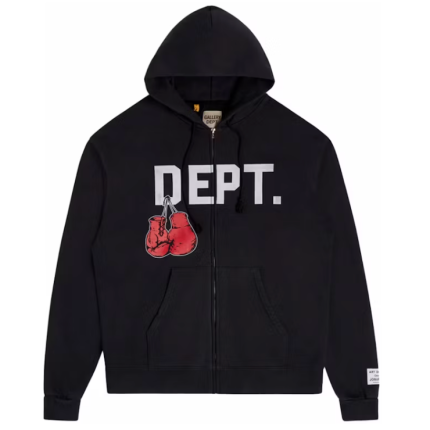 Gallery Dept. Boxing Merch Zip Hoodie Vintage Black